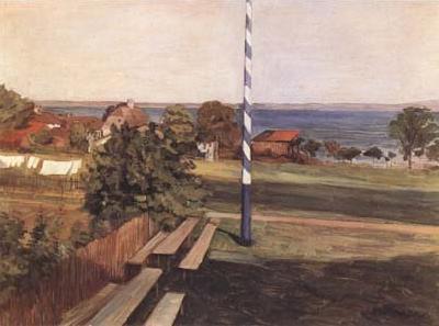 Leibl, Wilhelm Landscape with Flagpole (mk09) oil painting picture